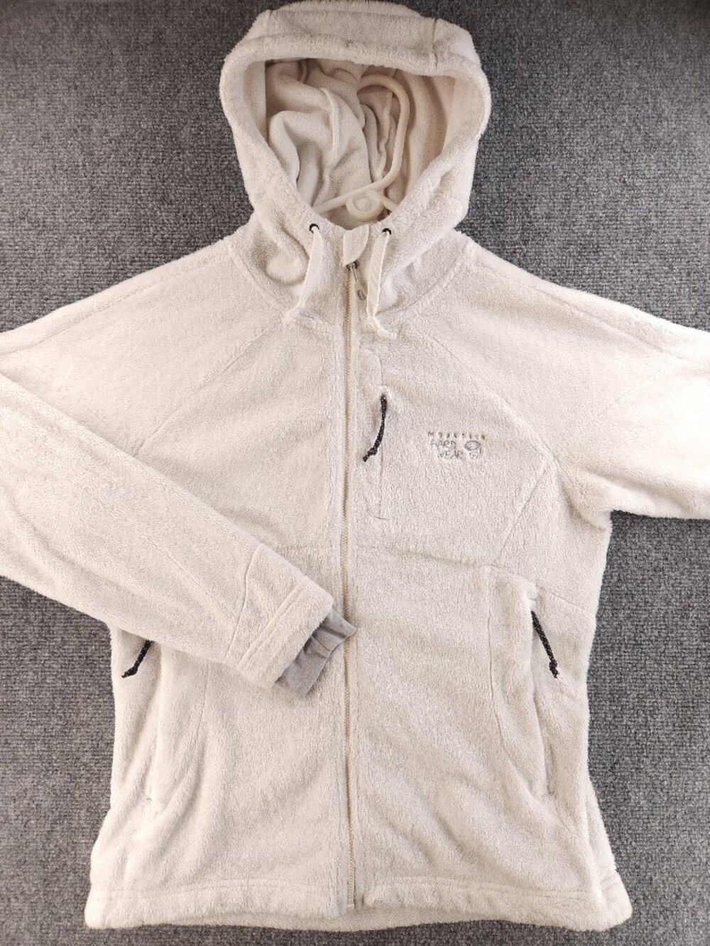 Mountain Hardwear Fleece Logo Full Zip Jacket Small White Polyester Solid Women